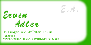 ervin adler business card